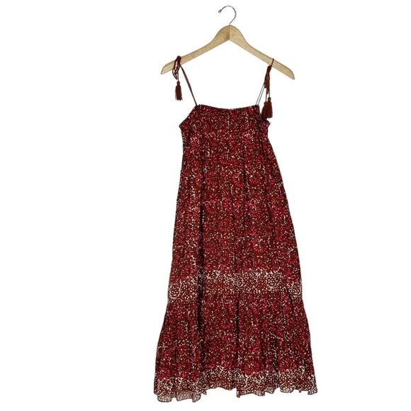 ULLA JOHNSON Eugenia Henna Tassel Cotton Midi Dress - Picture 6 of 12